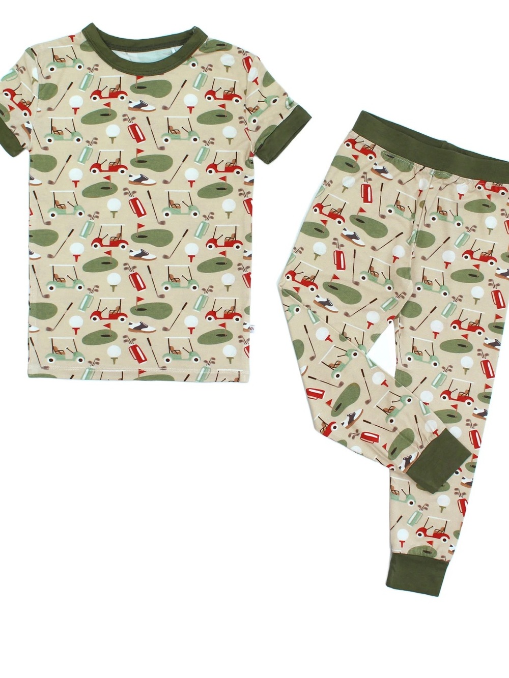 NWT Emerson and Friends Tee Time Golf Bamboo Short Sleeve Kids Pajama Pants Set